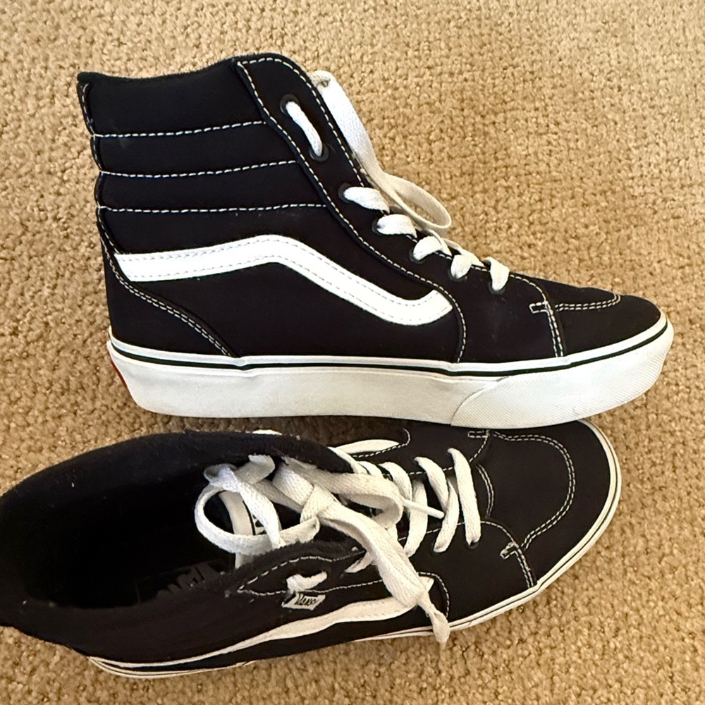 Vans Kids Black and White Sneakers - Picture 3 of 7